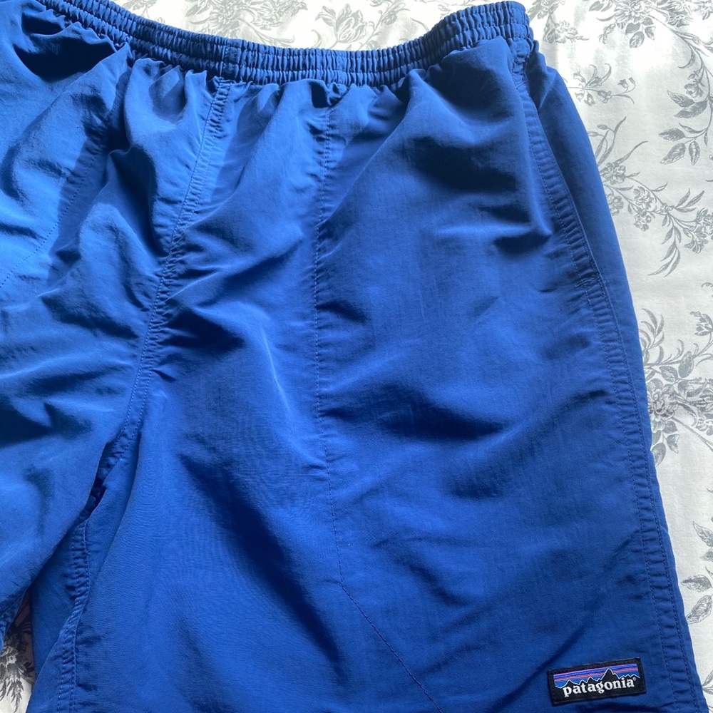 Blue Patagonia swim shorts